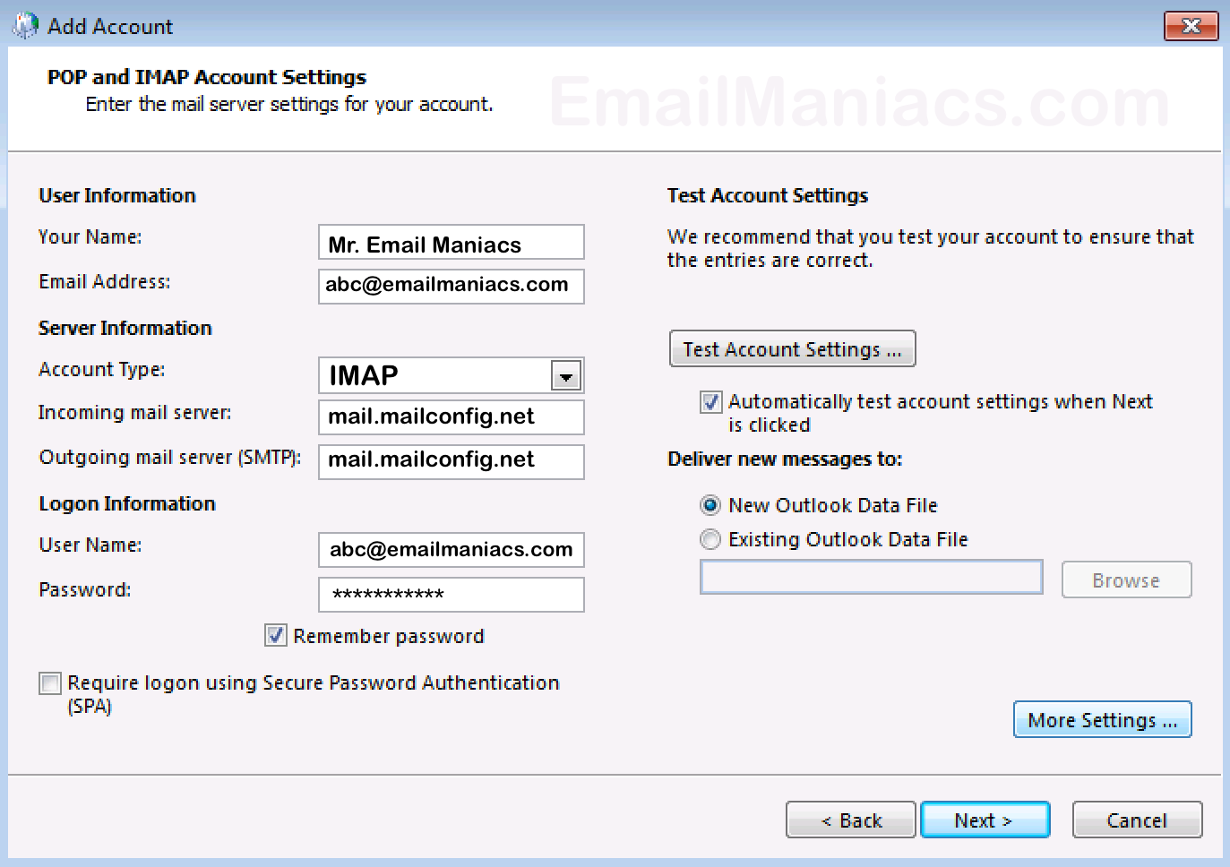 Email Settings How To Configure Outlook Imap Settings With Outlook Hot Sex Picture 3904