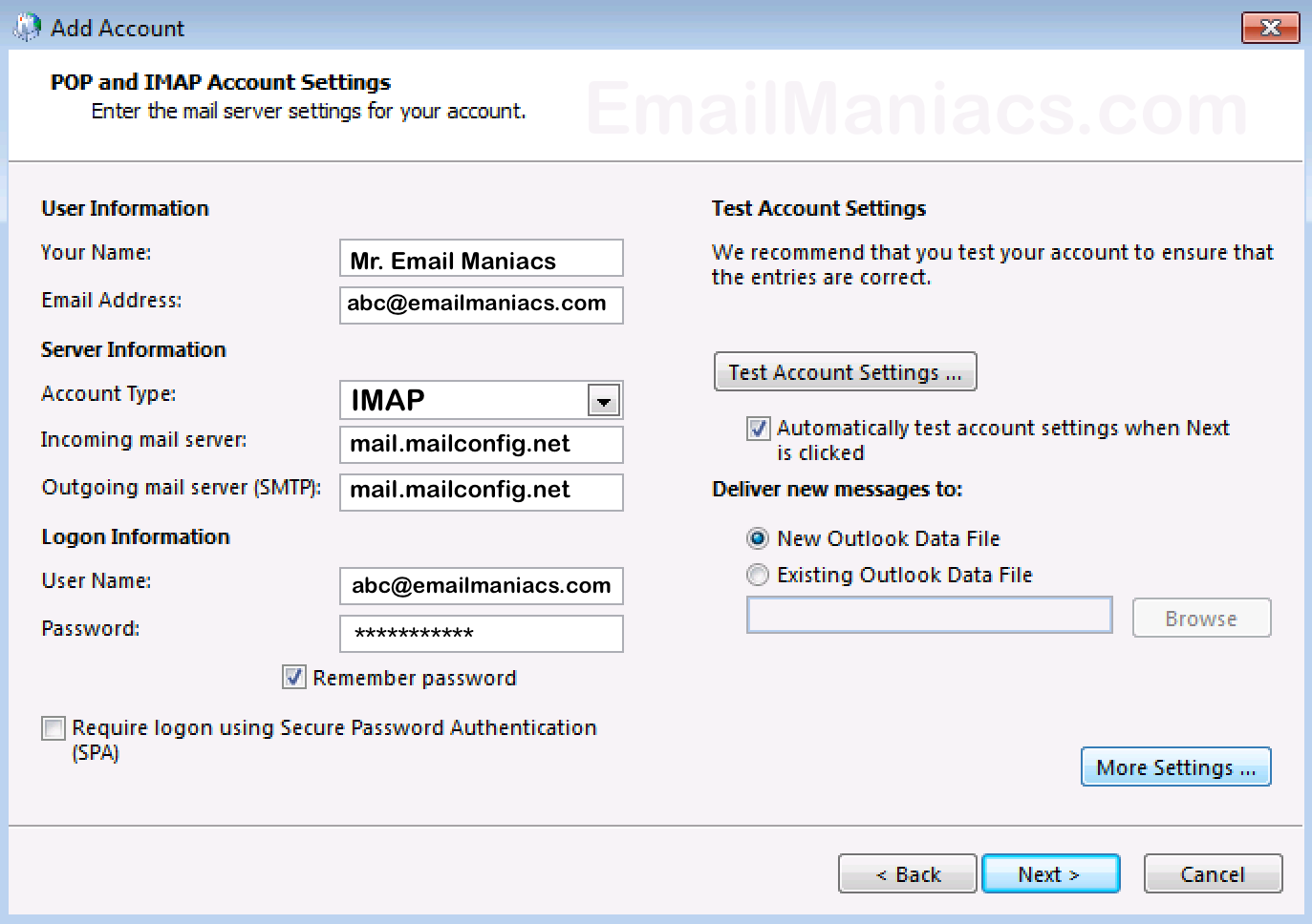 Email Settings How To Configure Outlook Imap Settings With Outlook Hot Sex Picture 0733